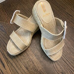 Sam Edelman Woven Espadrille Sandals with Beaded buckle
